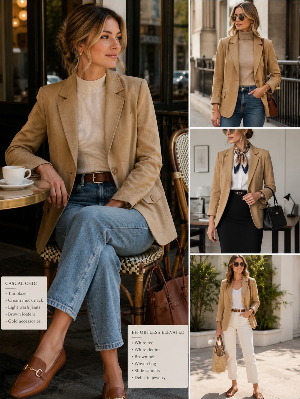 Vanity Fair Light Tan Cotton Blazer Jacket